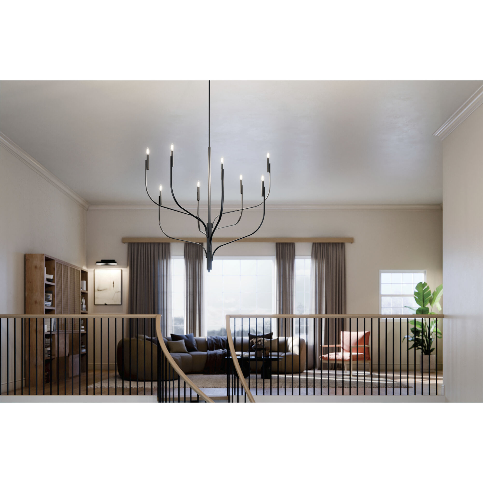Livadia 8 Light Black Chandelier Ceiling Light, 1 Tier Large